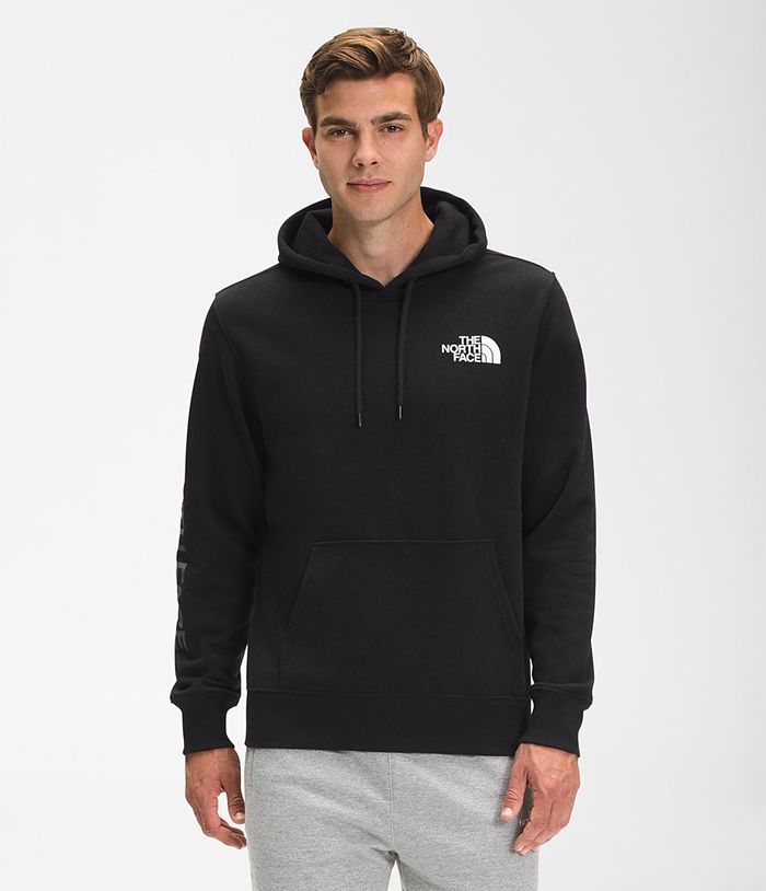 The North Face New Sleeve Hit Mens Hoodie Black 413857-UWB
